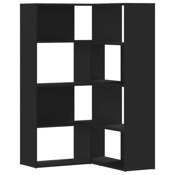 Estante canto 4 prateleiras 85x85x140 cm deriv. madeira preto M 2