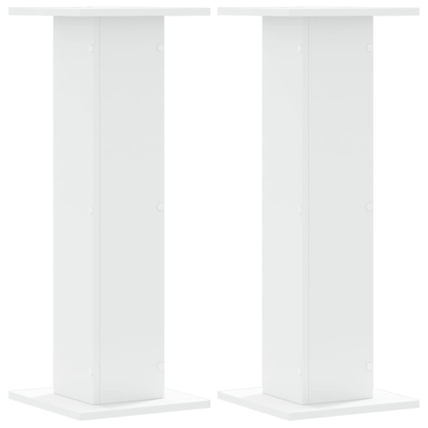 Soportes de plantas 2 uds madera ingeniería blanco 30x30x80 cm M 2