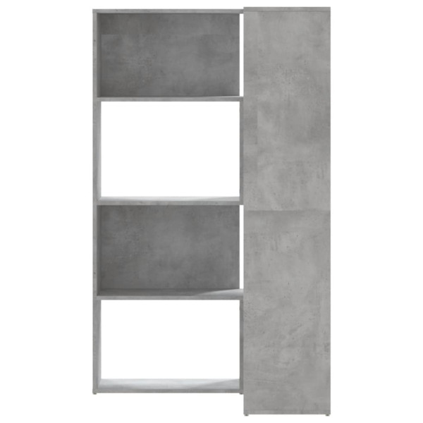 Estantería esquina 4 niveles madera gris hormigón 85x85x140 cm M 4