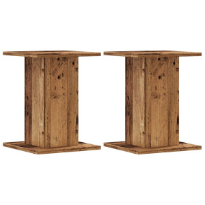 Soportes para plantas 2 uds madera roble envejecido 30x30x40 cm H