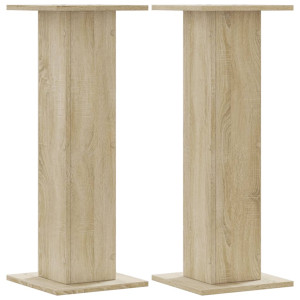 Soportes para plantas 2 uds madera roble Sonoma 30x30x80 cm H