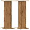 Soportes para plantas 2 uds madera roble artisian 30x30x80 cm 2