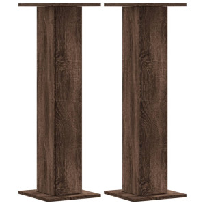 Soportes para plantas 2 uds madera marrón roble 30x30x95 cm H