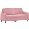Sofá 2 lugares c/ almofadas decorativas 140 cm veludo rosa 4