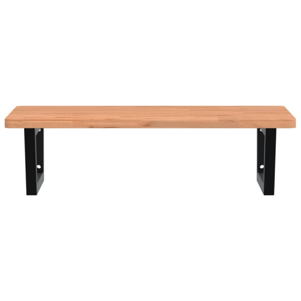 Estante de lavabo de pared de acero y madera maciza de haya M 4