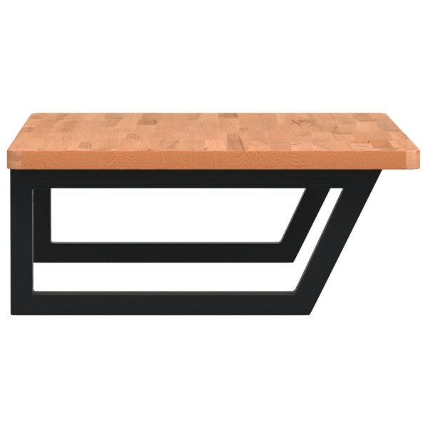 Estante de lavabo de pared de acero y madera maciza de haya M 5