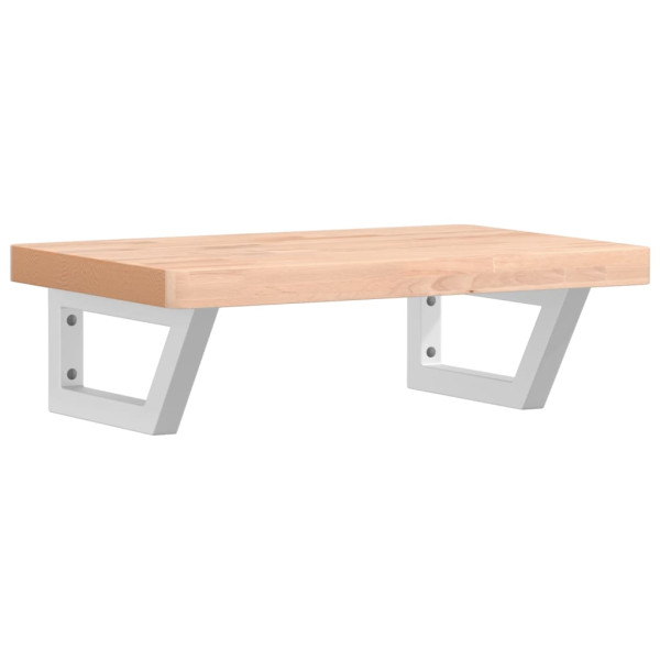 Estante de lavabo de pared de acero y madera maciza de haya M 2