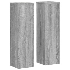 Soportes de plantas 2 uds madera gris Sonoma 17x17x60 cm H