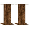 Soportes de plantas 2 uds madera roble ahumado 30x30x60 cm 2