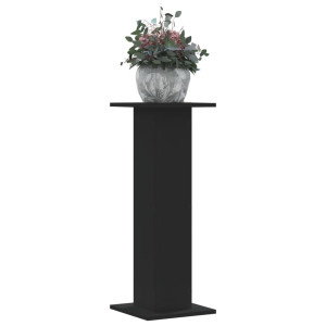 Soportes de plantas 2 uds madera ingeniería negro 30x30x80 cm H