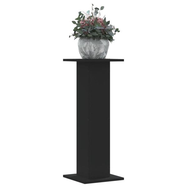 Soportes de plantas 2 uds madera ingeniería negro 30x30x80 cm M 2