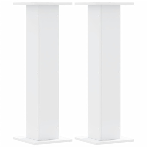 Soportes de plantas 2 uds madera ingeniería blanco 30x30x95 cm M 2