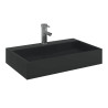 Lavabo de fundición de mineral/mármol negro mate 60x38x11 cm 3