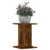 Soportes para plantas 2 uds madera roble ahumado 30x30x40 cm 1