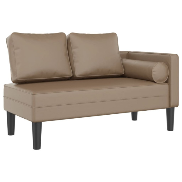 Chaise longue com almofadões couro artificial cor cappuccino M 2