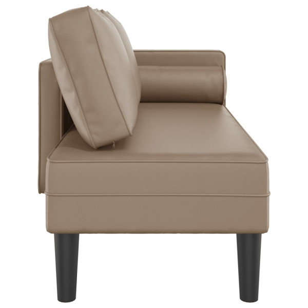 Chaise longue com almofadões couro artificial cor cappuccino M 4