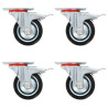 Rodas giratórias com travões duplos 4 pcs 75 mm 1