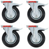 Rodas giratórias com travões duplos 4 pcs 200 mm 1