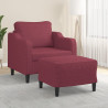 Sillón con taburete tela rojo tinto 60 cm 1