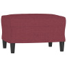Sillón con taburete tela rojo tinto 60 cm 5