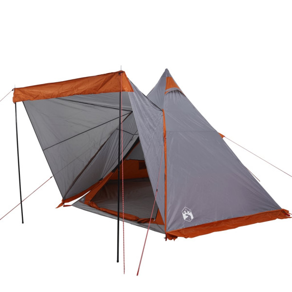 Tenda familiar tipi para 6 pessoas impermeável cinza/laranja M 3