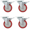 Ruedas giratorias con frenos dobles 4 unidades 100 mm 1