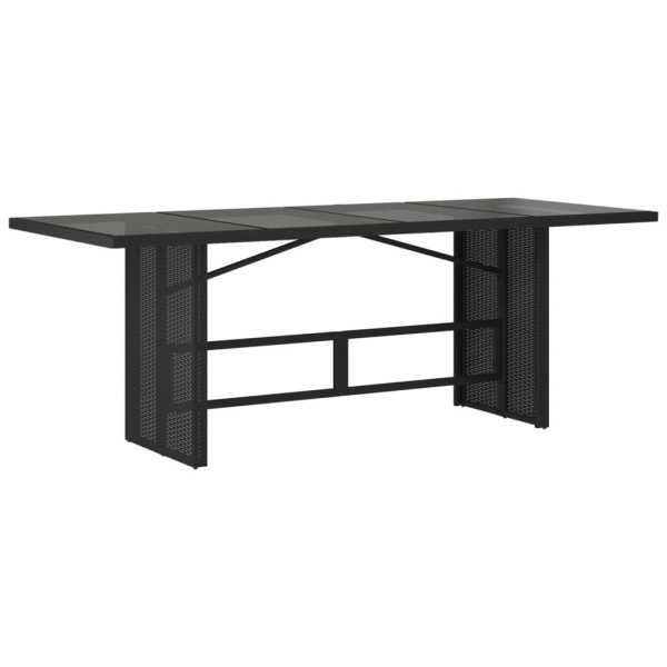 Set de mesa y sillas de jardín 9 pzas y cojines ratán PE negro M 4