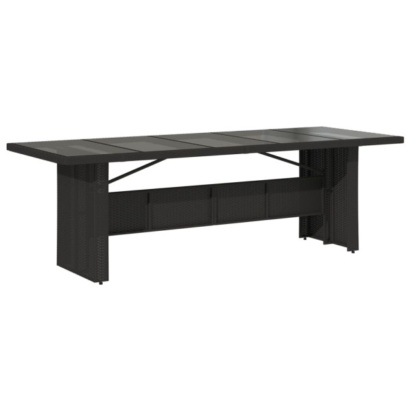 Set de mesa y sillas de jardín y cojines 11 pzas ratán PE negro M 4