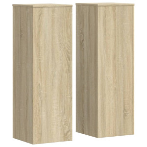 Soportes para plantas 2 uds madera roble Sonoma 33x33x100 cm H