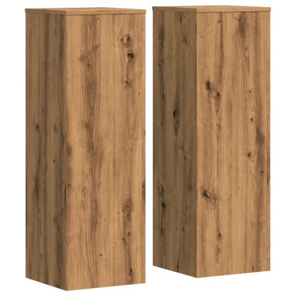 Soportes para plantas 2 uds madera roble artisian 33x33x100 cm M 2