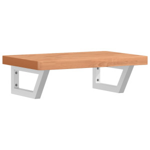 Prateleira de parede p/ lavatório aço/madeira de faia maciça H