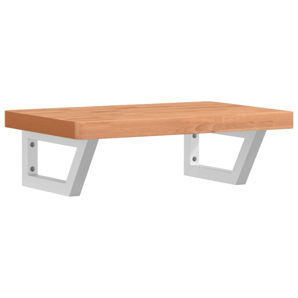 Estante de lavabo de pared de acero y madera maciza de haya M 2