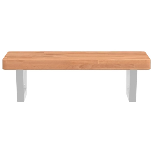 Estante de lavabo de pared de acero y madera maciza de haya M 4