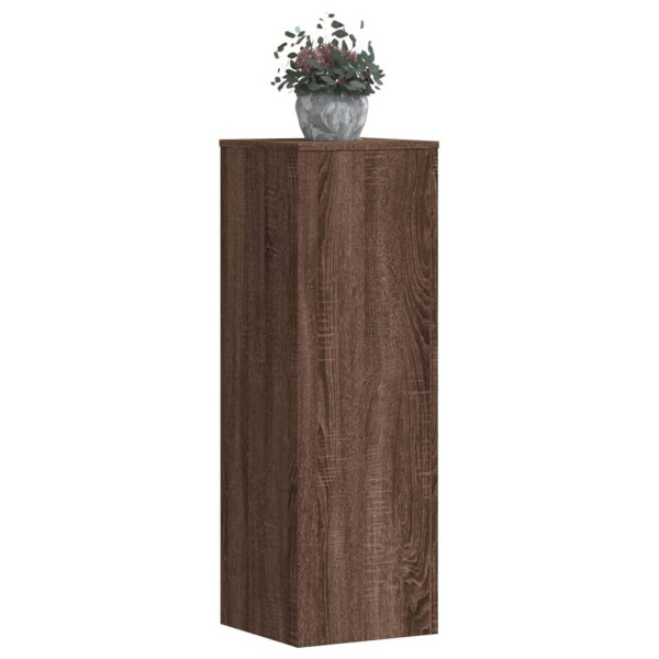 Soportes para plantas 2 uds madera marrón roble 33x33x100 cm D