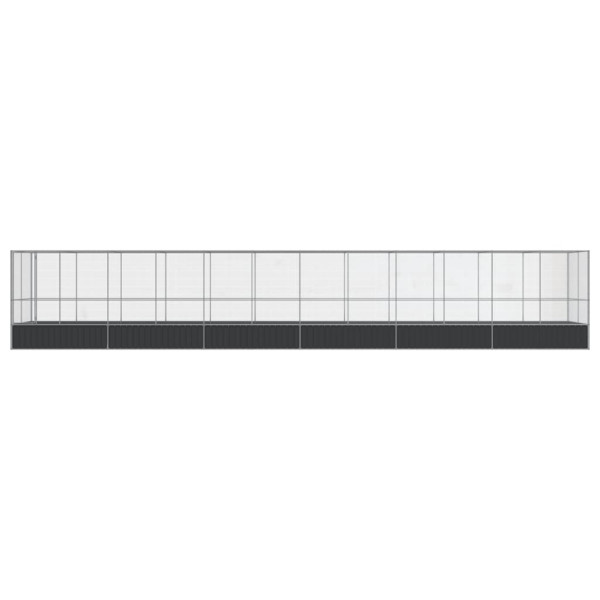 Aviário com extensão 1246x207x212 cm aço prateado M 3