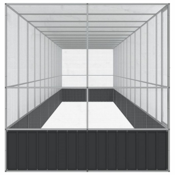 Aviário com extensão 1246x207x212 cm aço prateado M 4