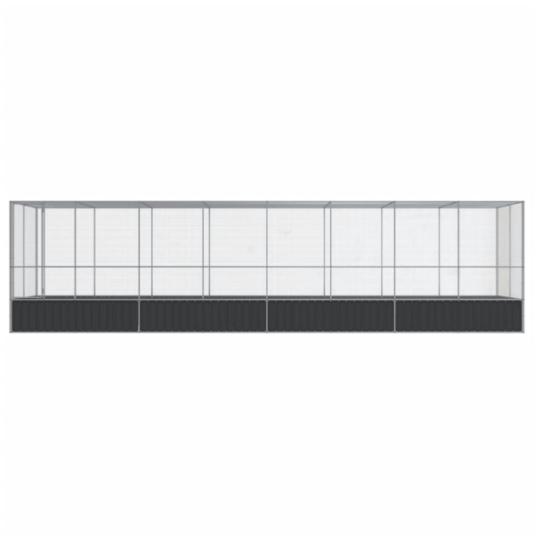 Aviário com extensão 832x207x212 cm aço prateado M 3