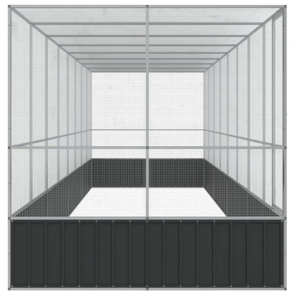 Aviário com extensão 832x207x212 cm aço prateado M 4