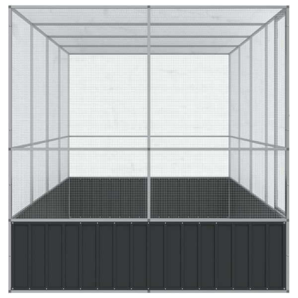 Aviário com extensão 418x207x212 cm aço prateado M 4