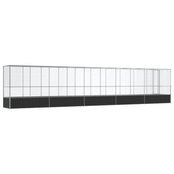 Aviário com extensão 1042.5x107x212 cm aço prateado M 5