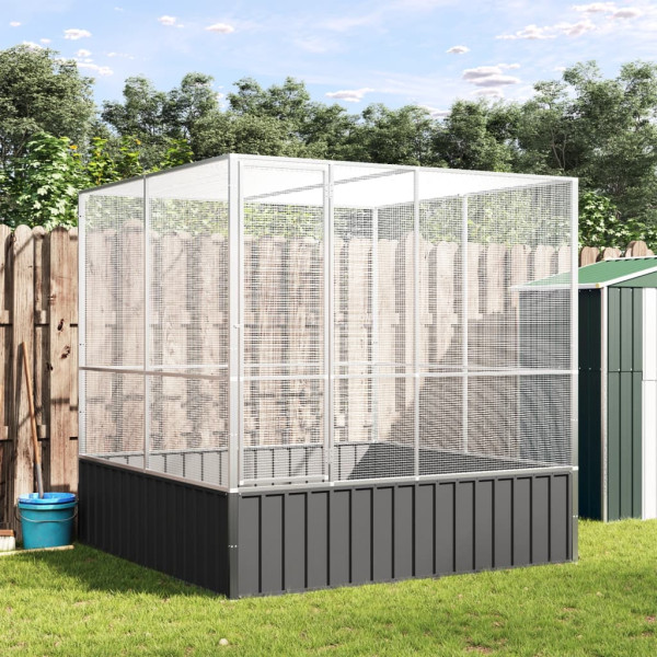 Pajarera de acero color plateado 211x207x212 cm M 3