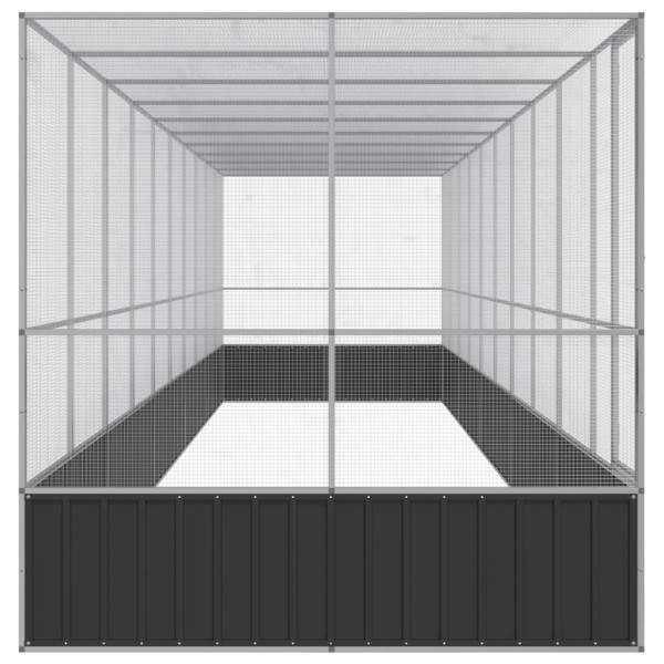 Aviário com extensão 1039x207x212 cm aço prateado M 4