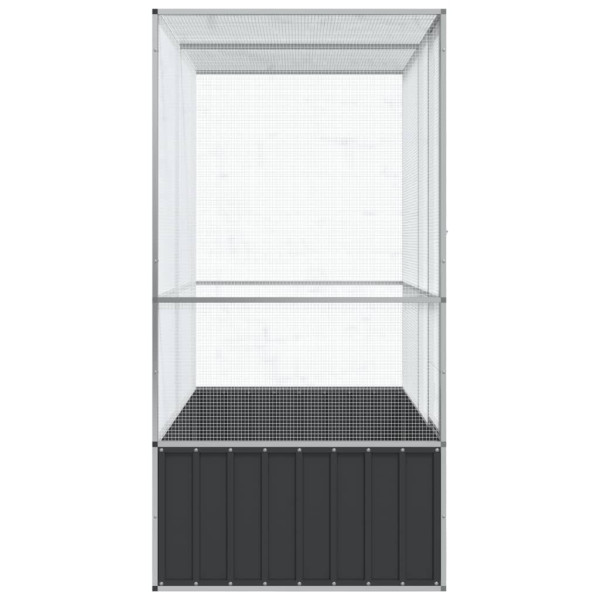 Pajarera de acero color plateado 210.5x107x212 m M 5