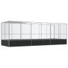 Aviário com extensão 625x207x212 cm aço prateado 5