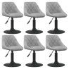 Cadeiras de jantar giratórias 6 pcs veludo cinzento-claro 1