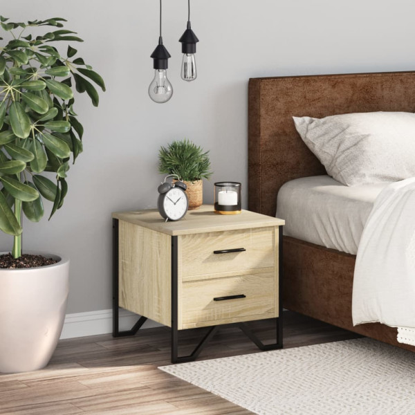 Mesita de noche madera de ingeniería roble Sonoma 40x41x40 cm M 3