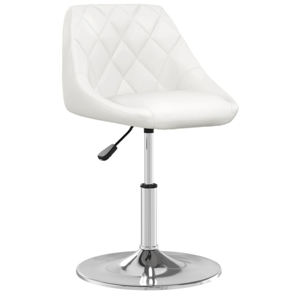 Silla de comedor de cuero sintético blanco M 2