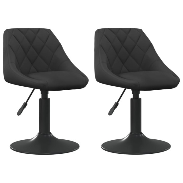 Cadeiras de jantar giratórias 2 pcs veludo preto M 2