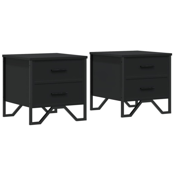 Mesa de cabeceira 2 pcs 40x41x40 cm derivados de madeira preto M 2