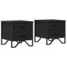 Mesa de cabeceira 2 pcs 40x41x40 cm derivados de madeira preto 2